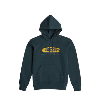 G-STAR OLD SKOOL LOGO HOODED SWEATER LEGION BLUE