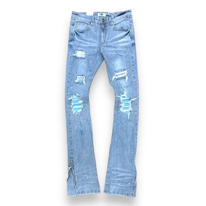 FerrariMassari Diamonds Stacked Baby blue Stacked Jeans