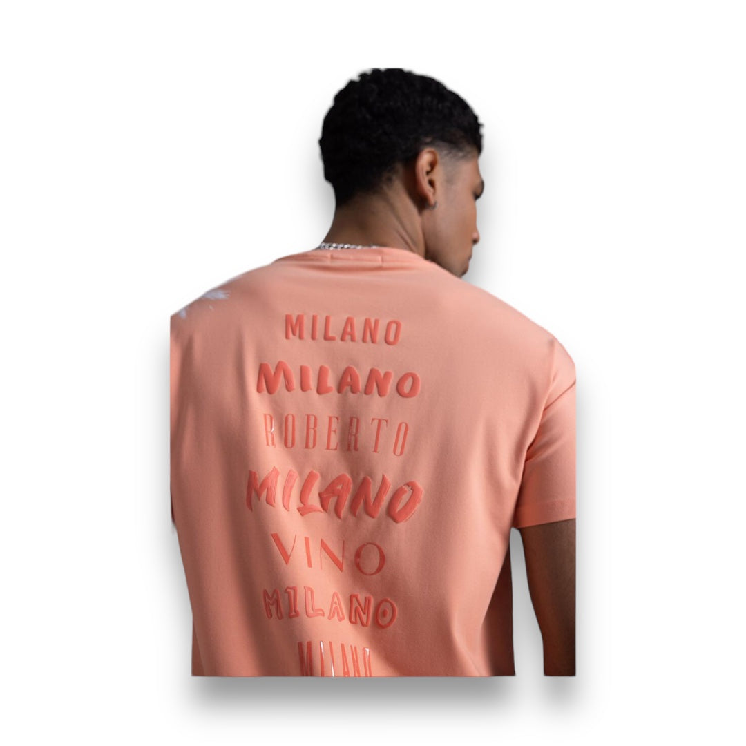 Roberto Vino Milano Palm tree T-shirt Peach
