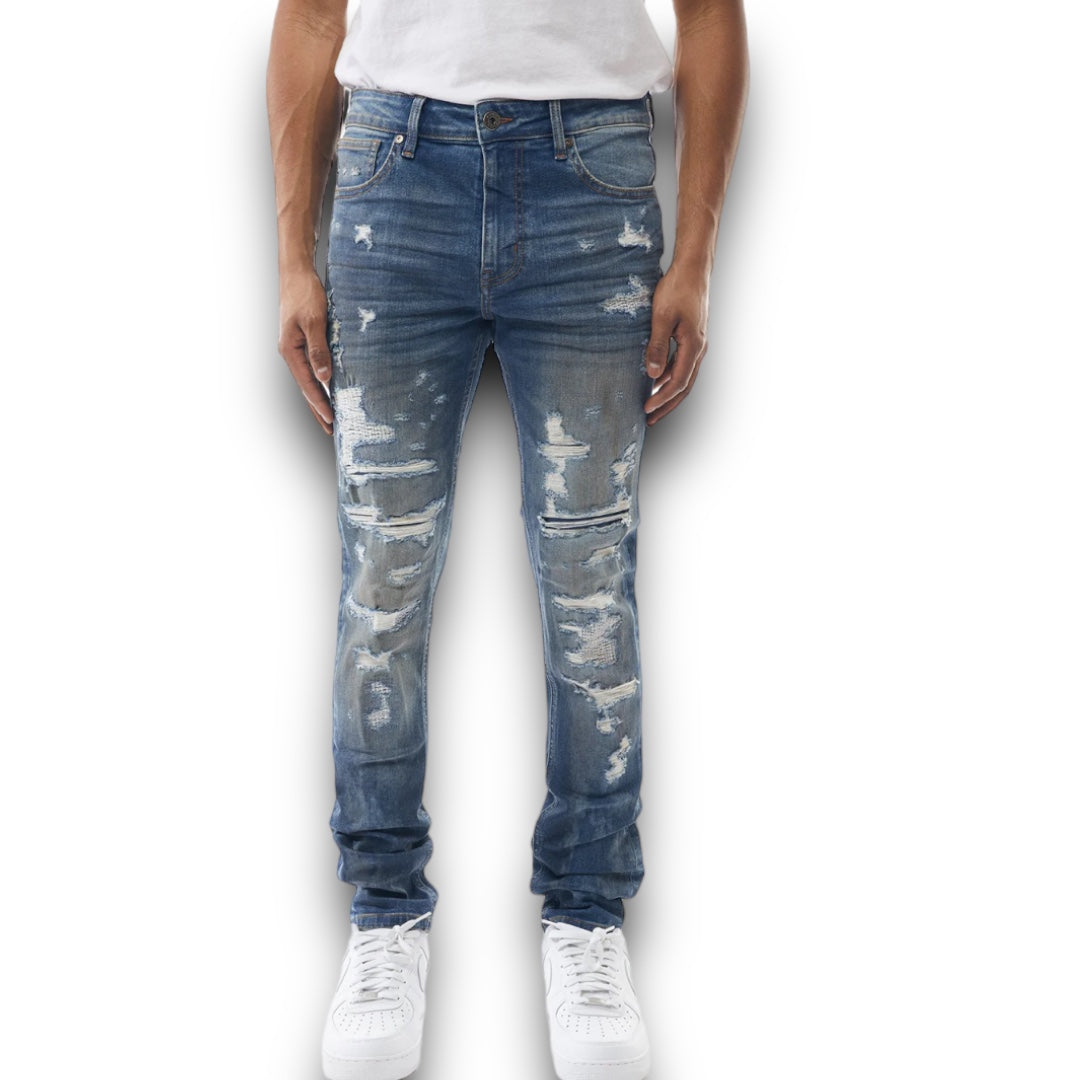 M.Society Ripped and Repaired Denim ‘Blizzard’