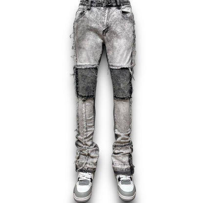 Vicious Stacked Jeans Black and Grey