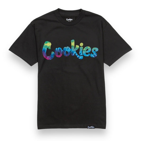 Cookies black, multi tye dye graphic T shirt