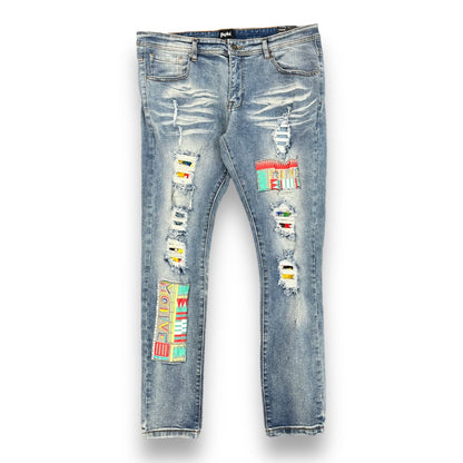 Motive Denim Blue Wash Multi Color Jeans