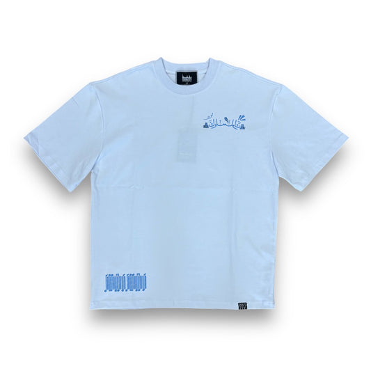 DenimiCity Back Design White and Blue T-Shirt