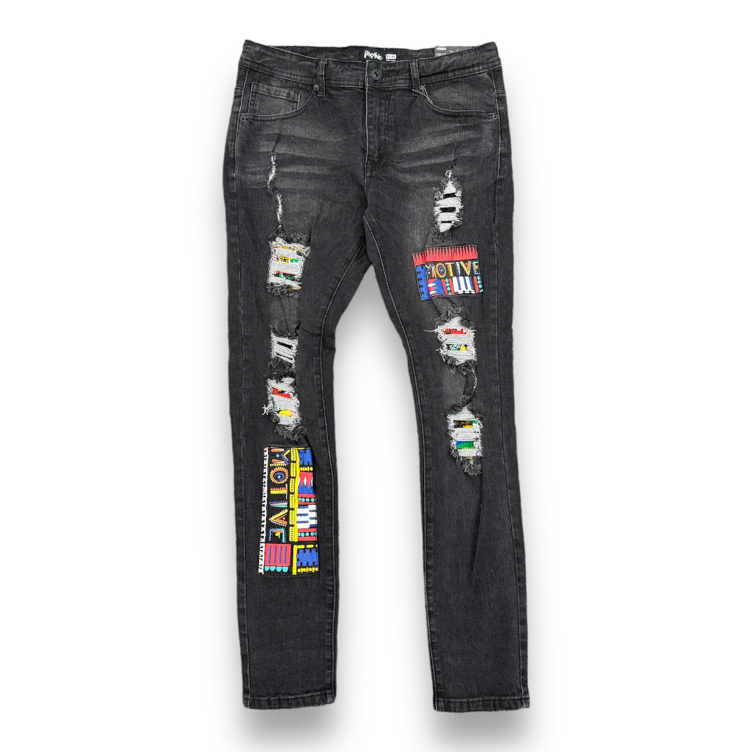 Motive Denim Black Multi Color Jeans