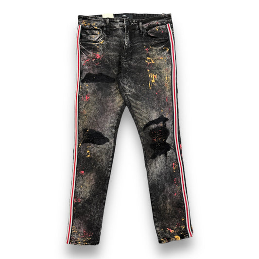 Jordan Craig Jeans Black Wash / Red Orange Paint Splat