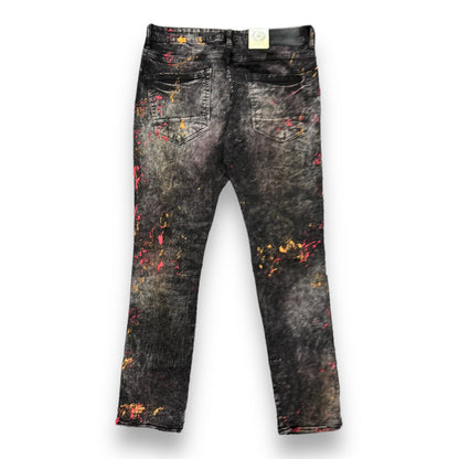 Jordan Craig Jeans Black Wash / Red Orange Paint Splat