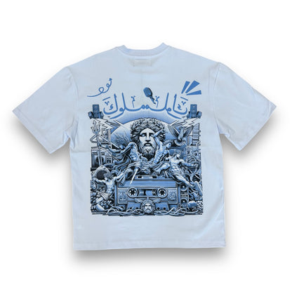 DenimiCity Back Design White and Blue T-Shirt