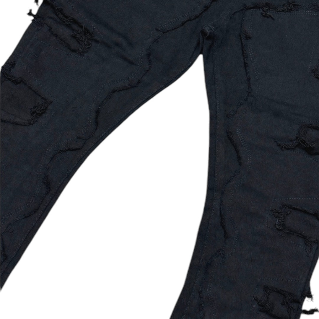 Vicious Stacked Jet Black Jeans-VC726