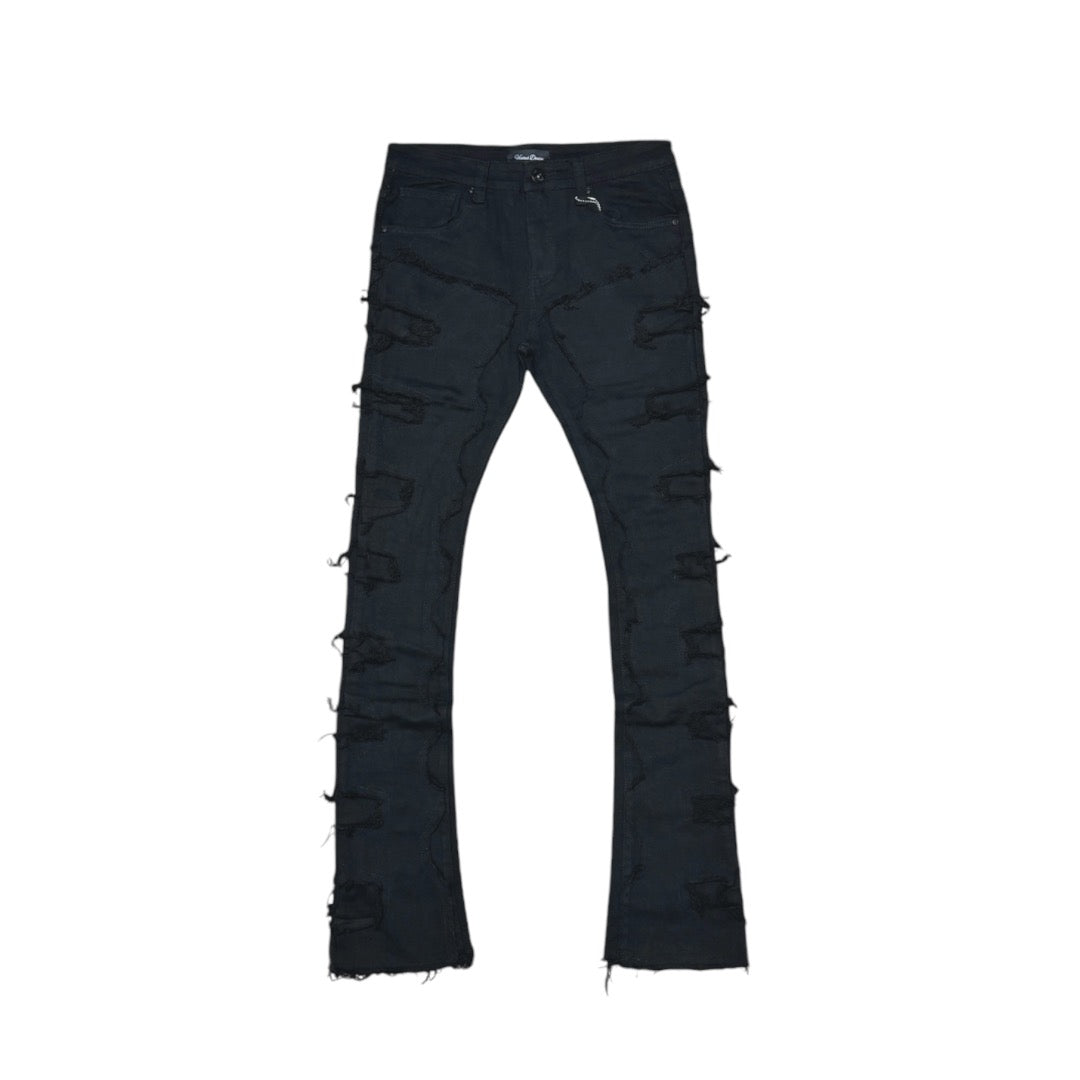 Vicious Stacked Jet Black Jeans-VC726