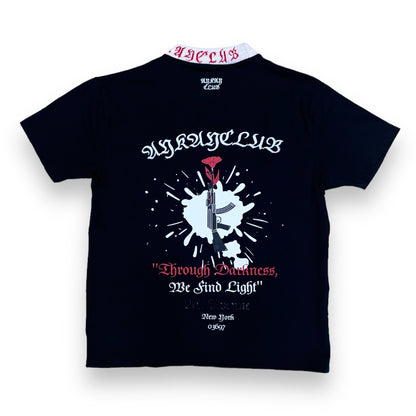 AYKAYCLUB Rose Oversized Black Tee