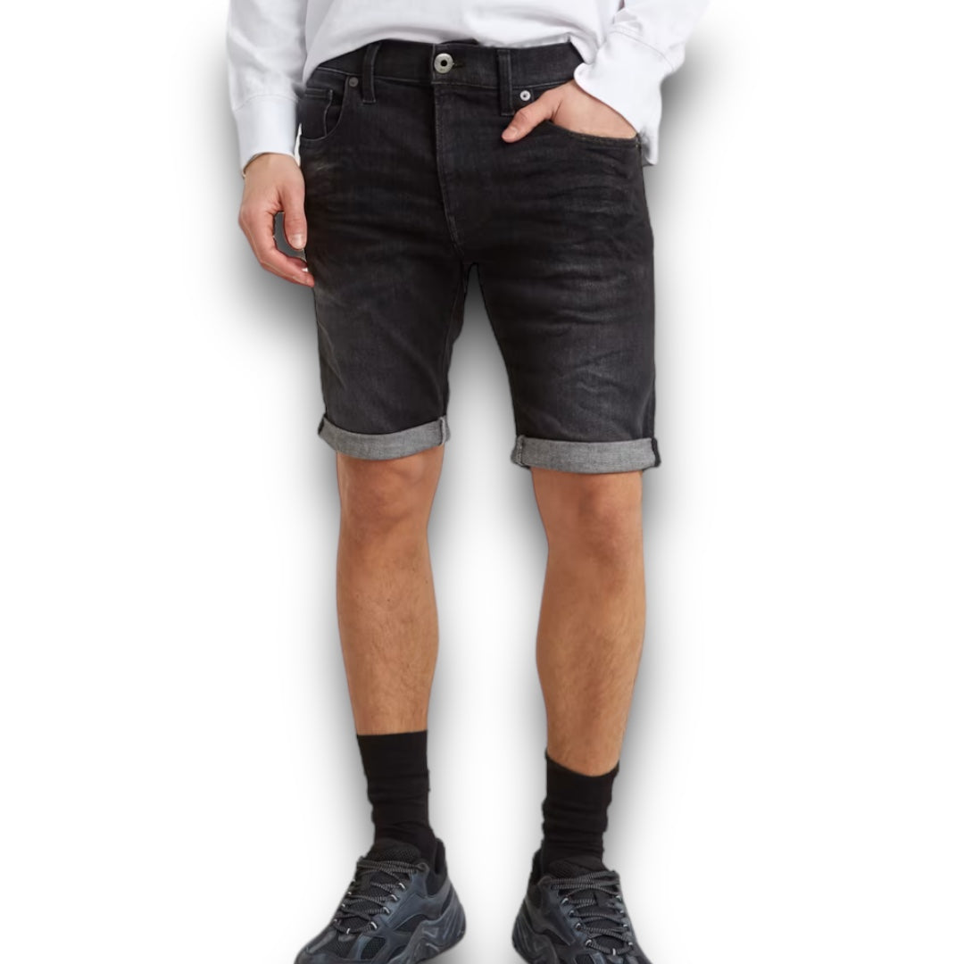 G-Star 3301 Slim Denim Shorts “Medium Aged Grey”