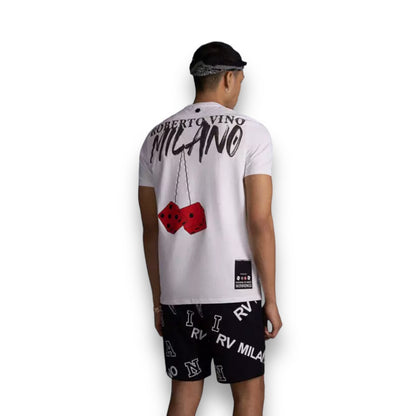 Roberto Vino Milano Red Dice T-Shirt White