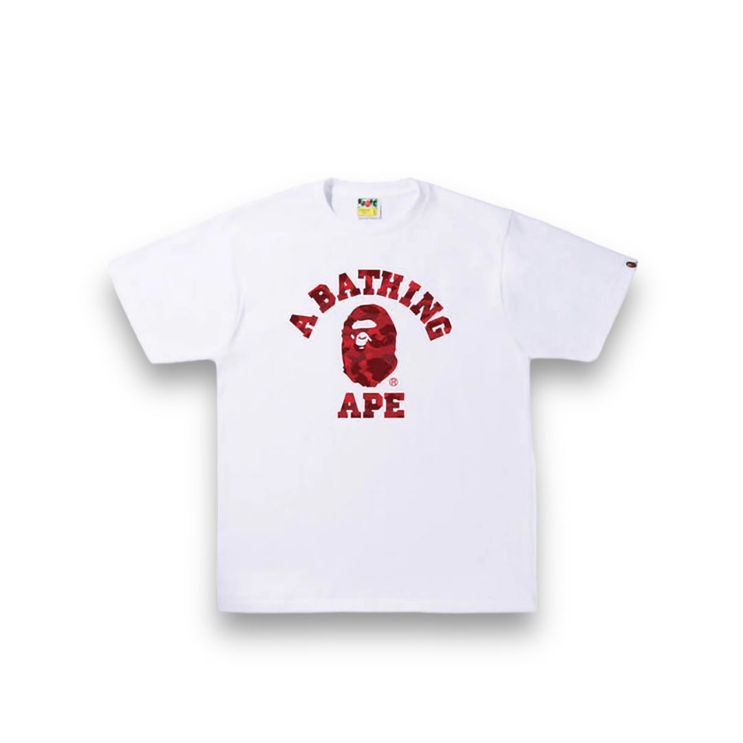 Bape Red Camo College Tee