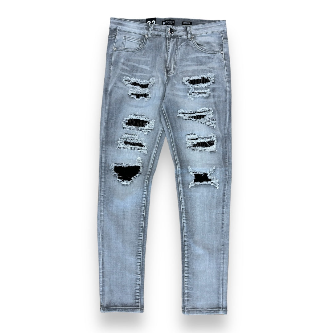 Waimea Grey/Black Skinny Jeans