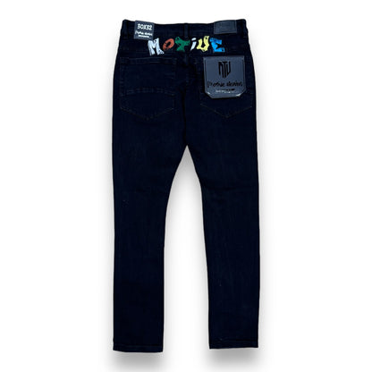 Motive Denim Self Made Black Multi-Color Jeans