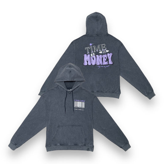 Civilized Time is Money Hoodie Charcoal