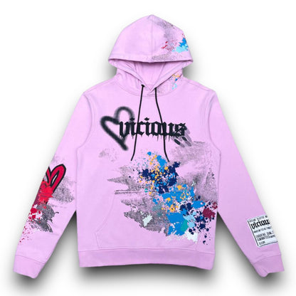 Vicious Art Splash paint Hoodie pink