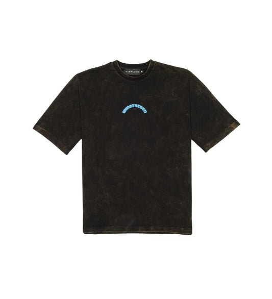 VIE RICHES Unbothered Stone Washed Black Tee
