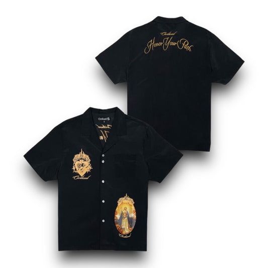 CIVILIZED HONOR YOUR PATH BOTTON UP BLACK SHIRT