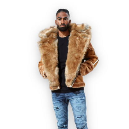 JORDAN CRAIG FUR COGNAC/TAN JACKET