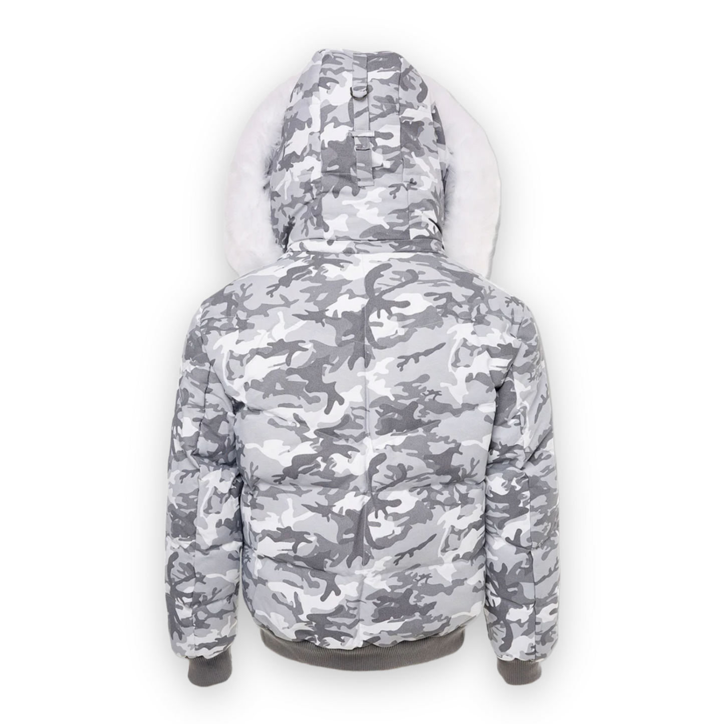 JORDAN CRAIG GREY CAMO WHITE FUR JACKET