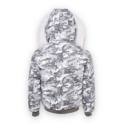 JORDAN CRAIG GREY CAMO WHITE FUR JACKET