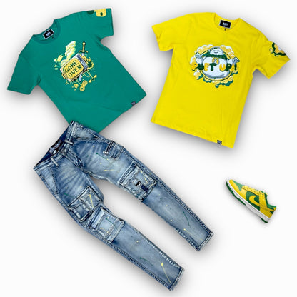 DenimiCity Puft up Green/Yellow T-shirt