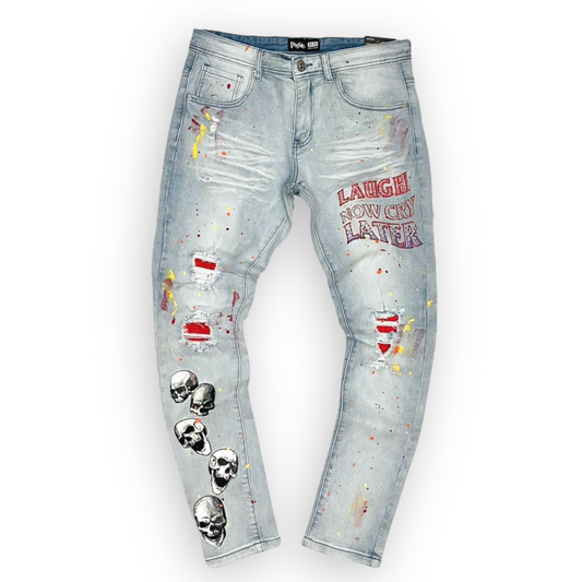 Motive Denim laugh now cry later Red / light wash jeans