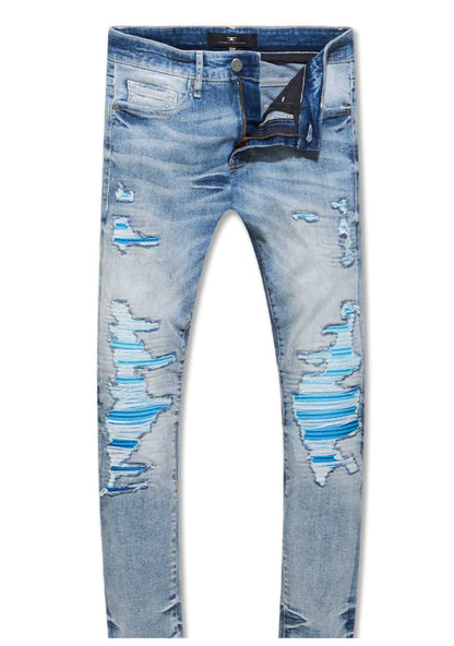 Jordan crag light wash Sky blue ripped jeans