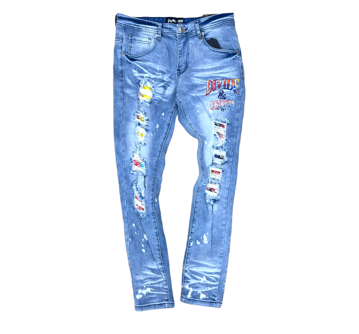 Motive Denim divide & conquer jeans light wash multi