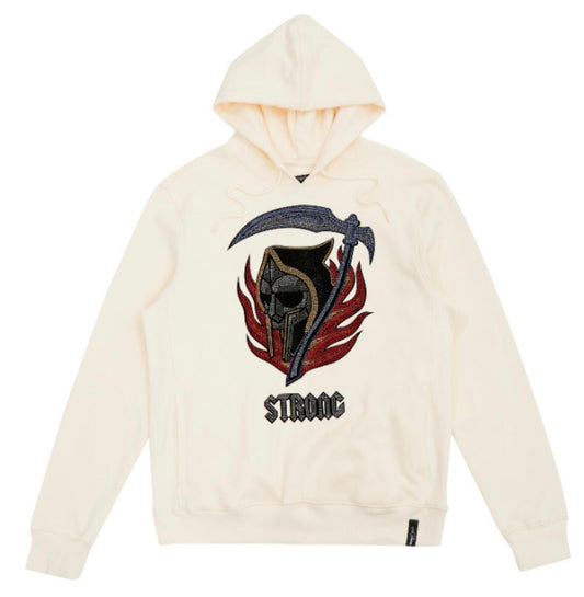 RokuStudio Rhinestones strong hoodie/ cream