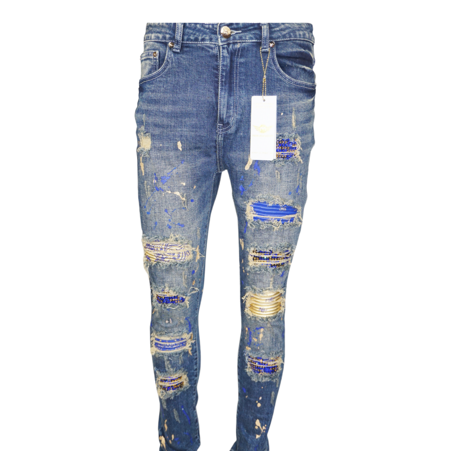 FerrariMassari Bandana Drip Gold Jeans