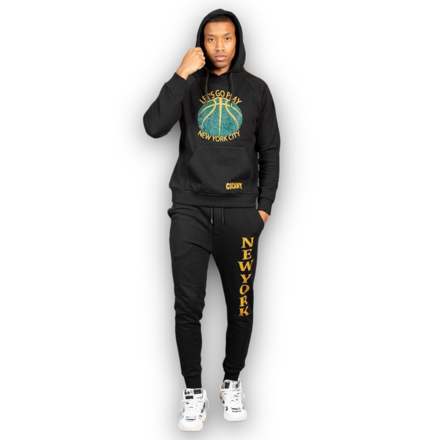 Ceca NY New York Black Fleece & Rhinestones sweatsuit